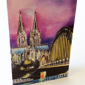 Gomez Rueda - Karten, Grußkarte Köln lila