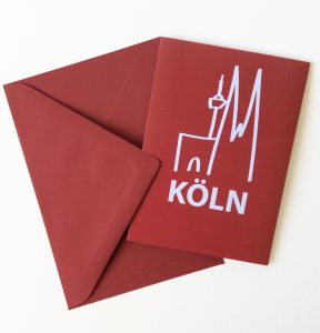 Grußkarte Köln, Grußkarten Köln, Kunstkarte Köln, Kunstkarten Köln, Glückwunschkarte Köln, Klappkarte Köln der Künstlerin Gomez Rueda aus Köln