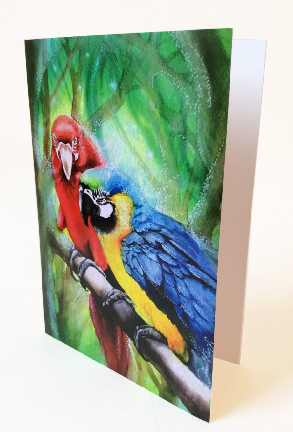 Gomez Rueda - Karten, Grußkarte Papageien